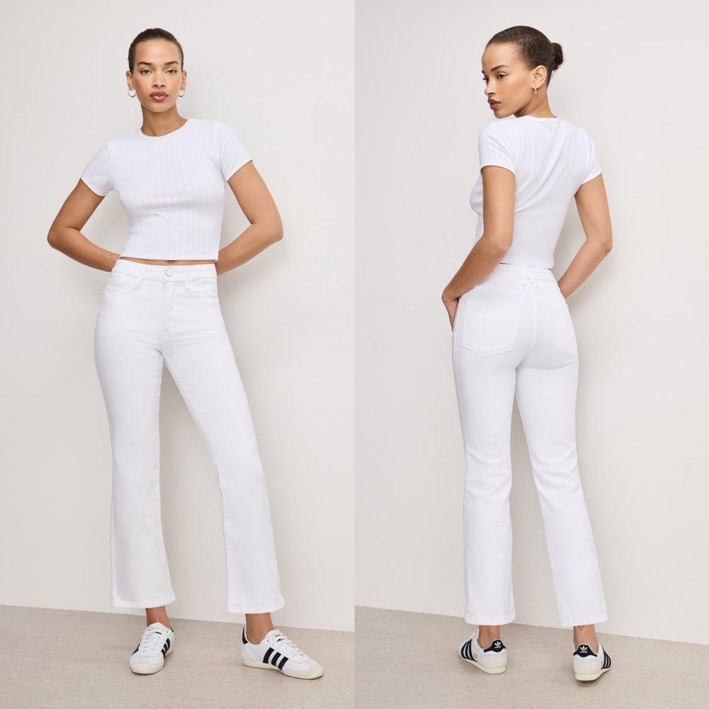 Good American Crisp White Ankle Pants